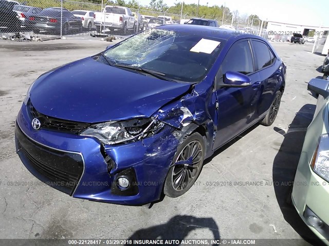 2T1BURHEXFC409767 - 2015 TOYOTA COROLLA L/LE/LE PLS/PRM/S/S PLS BLUE photo 2