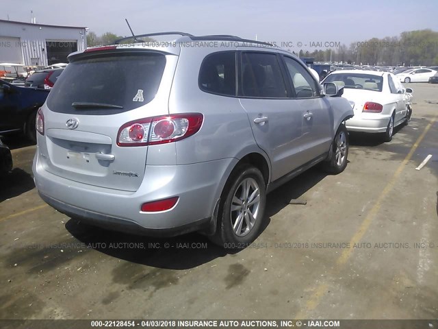 5NMSH4AG0AH393973 - 2010 HYUNDAI SANTA FE SE SILVER photo 4