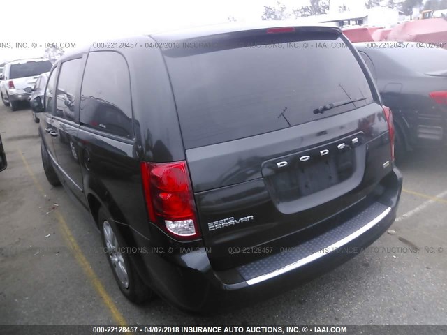 2C4RDGBG9ER380757 - 2014 DODGE GRAND CARAVAN SE BLACK photo 3