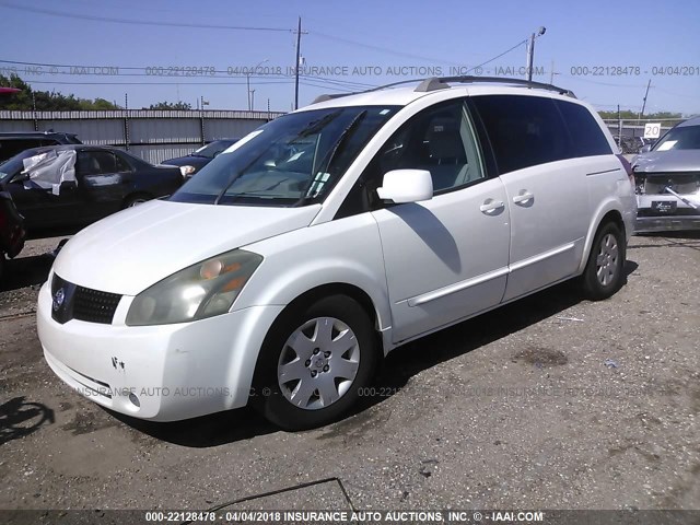 5N1BV28U45N115901 - 2005 NISSAN QUEST S/SE/SL WHITE photo 2