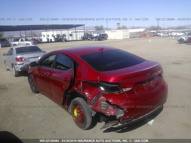 KMHDH4AE9GU482607 - 2016 HYUNDAI ELANTRA SE/SPORT/LIMITED RED photo 3