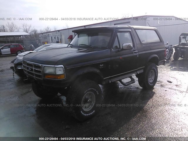 1FMEU15H9RLA63703 - 1994 FORD BRONCO U100 BLACK photo 2