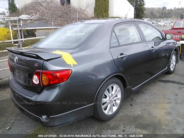 1NXBU40E69Z017497 - 2009 TOYOTA COROLLA S/LE/XLE GRAY photo 4