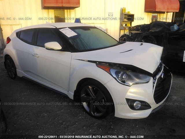 KMHTC6AE1FU238857 - 2015 HYUNDAI VELOSTER TURBO WHITE photo 1