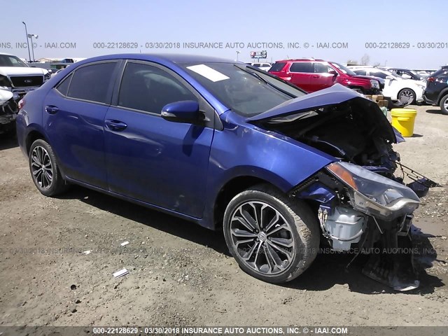 5YFBURHE0GP404224 - 2016 TOYOTA COROLLA L/LE/LE PLS/PRM/S/S PLS BLUE photo 1