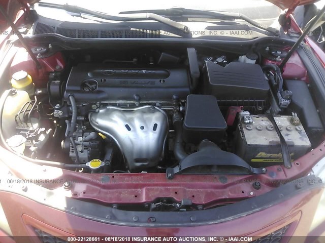 4T1BE46KX8U246208 - 2008 TOYOTA CAMRY CE/LE/XLE/SE RED photo 10
