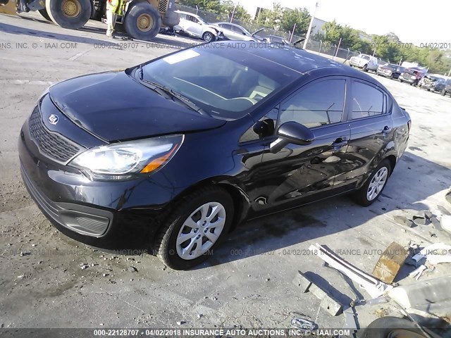 KNADM4A34F6462456 - 2015 KIA RIO LX BLACK photo 2