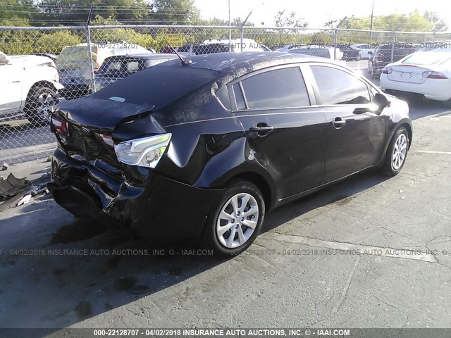 KNADM4A34F6462456 - 2015 KIA RIO LX BLACK photo 4