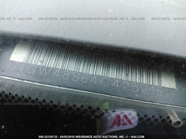 1J4GW48S64C425215 - 2004 JEEP GRAND CHEROKEE LAREDO/COLUMBIA/FREEDOM 银色 照片 9