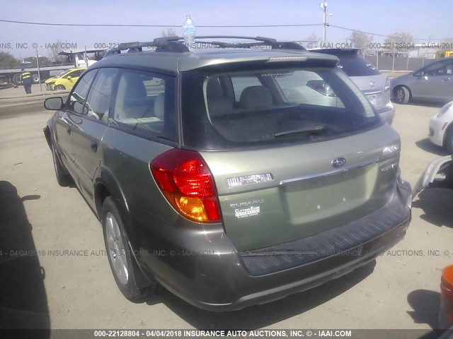 4S4BP61C477303781 - 2007 SUBARU LEGACY OUTBACK 2.5I GREEN photo 3