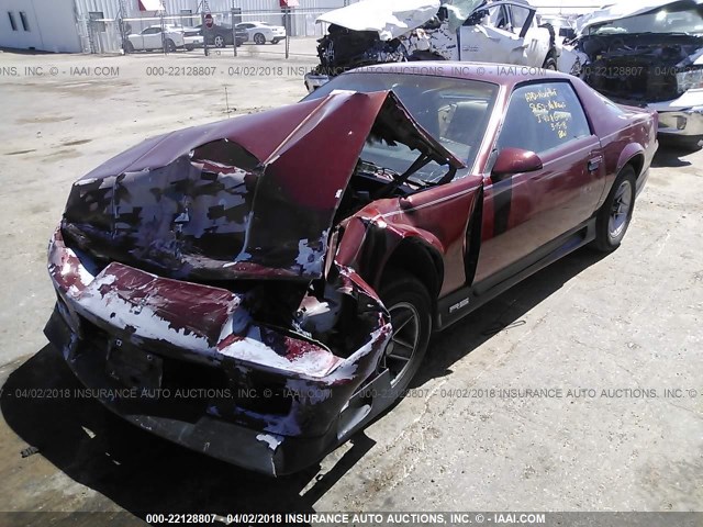 1G1FP23E4ML152093 - 1991 CHEVROLET CAMARO RS MAROON photo 2