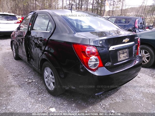 1G1JC5SB0E4122308 - 2014 CHEVROLET SONIC LT BLACK photo 3