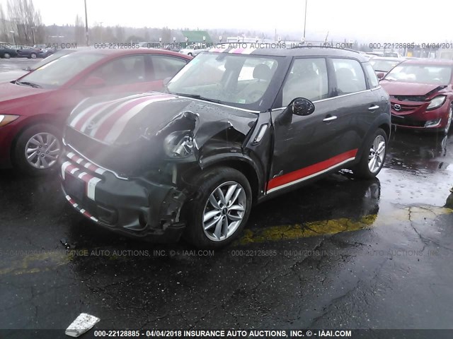 WMWZC5C54BWL52837 - 2011 MINI COOPER S COUNTRYMAN GRAY photo 2