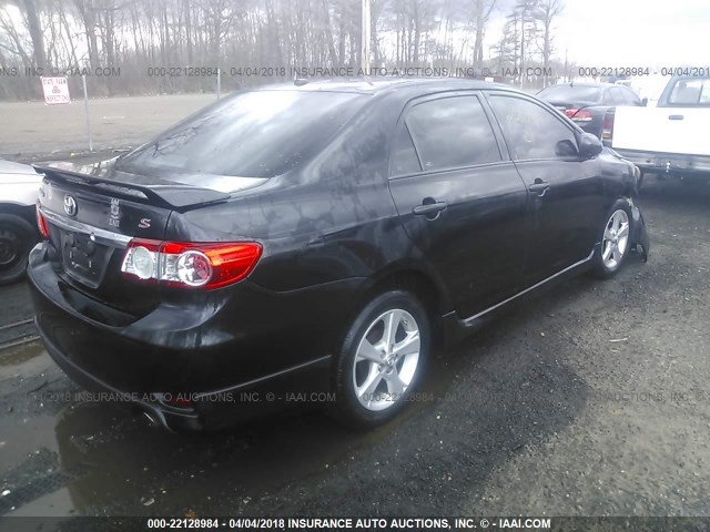 2T1BU4EE9BC595688 - 2011 TOYOTA COROLLA S/LE BLACK photo 4