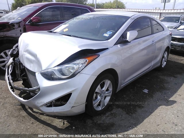 KMHDH6AE7DU017010 - 2013 HYUNDAI ELANTRA COUPE GS/SE SILVER photo 2