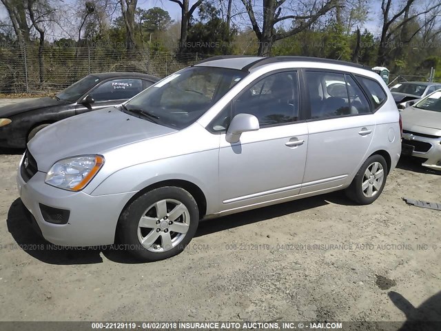 KNAFG526787137943 - 2008 KIA RONDO LX/EX SILVER photo 2