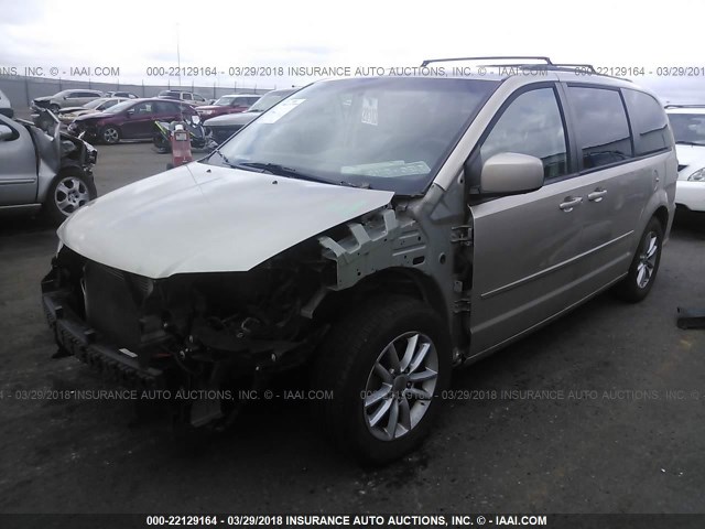 2C4RDGCG2ER356766 - 2014 DODGE GRAND CARAVAN SXT TAN photo 2