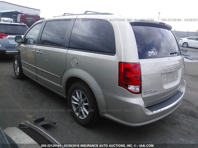 2C4RDGCG2ER356766 - 2014 DODGE GRAND CARAVAN SXT TAN photo 3