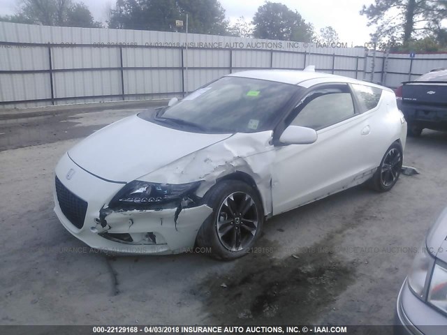 JHMZF1D60ES001864 - 2014 HONDA CR-Z EX WHITE photo 2