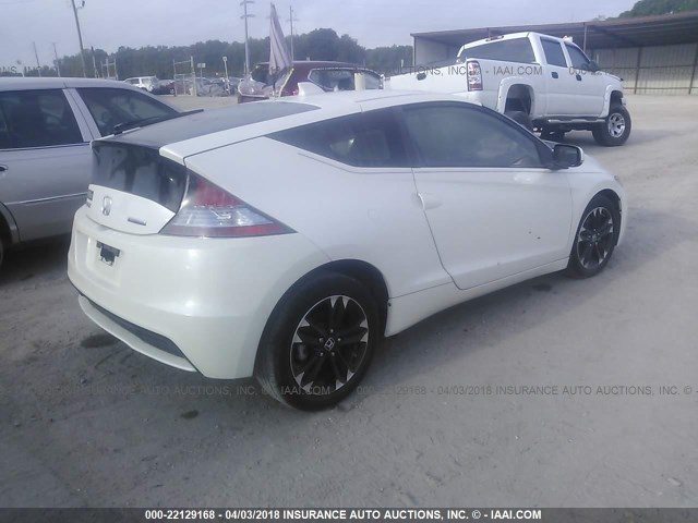 JHMZF1D60ES001864 - 2014 HONDA CR-Z EX WHITE photo 4