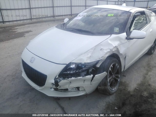 JHMZF1D60ES001864 - 2014 HONDA CR-Z EX WHITE photo 6