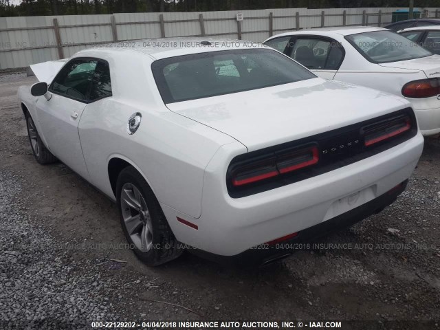 2C3CDZAG3FH850134 - 2015 DODGE CHALLENGER SXT WHITE photo 3