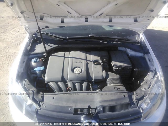 WVWDB7AJ0AW407861 - 2010 VOLKSWAGEN GOLF 白色 照片 10