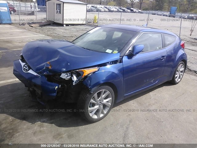 KMHTC6AD9GU284946 - 2016 HYUNDAI VELOSTER BLUE photo 2