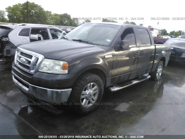 1FTRW12W47KC52779 - 2007 FORD F150 SUPERCREW BROWN photo 2