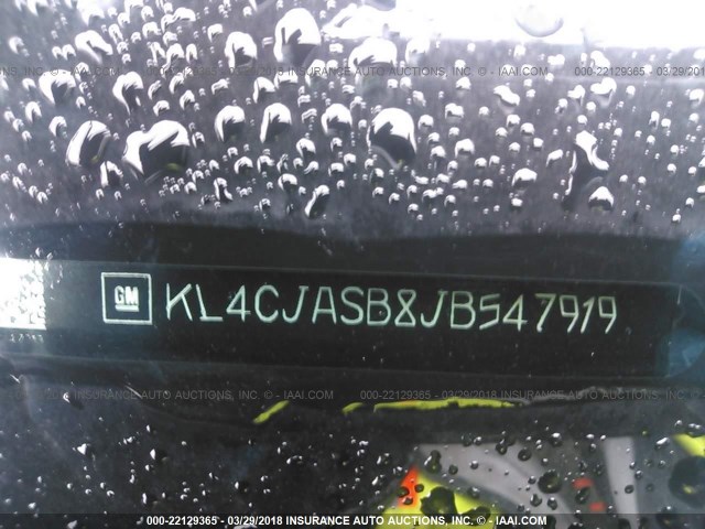 KL4CJASB8JB547919 - 2018 BUICK ENCORE PREFERRED Сұр фото 9