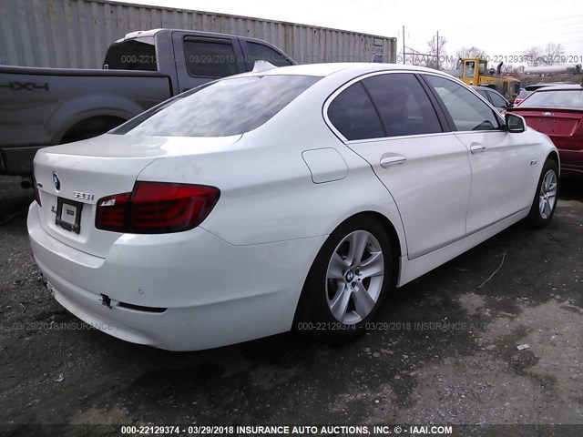 WBAXH5C58DD113203 - 2013 BMW 528 XI WHITE photo 4