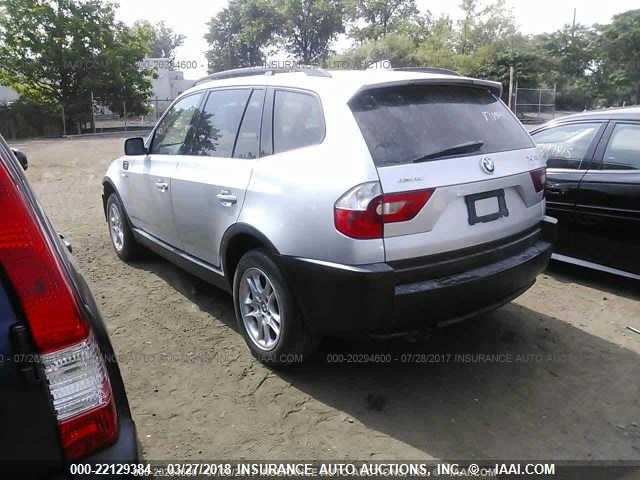 WBXPA73484WB29406 - 2004 BMW X3 2.5I SILVER photo 3