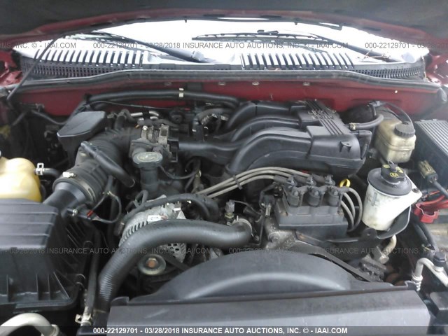 1FMZU72K25UB06190 - 2005 FORD EXPLORER XLS/XLS SPORT BURGUNDY photo 10