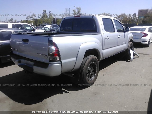 3TMJU4GN4BM118652 - 2011 TOYOTA TACOMA DOUBLE CAB PRERUNNER SILVER photo 4