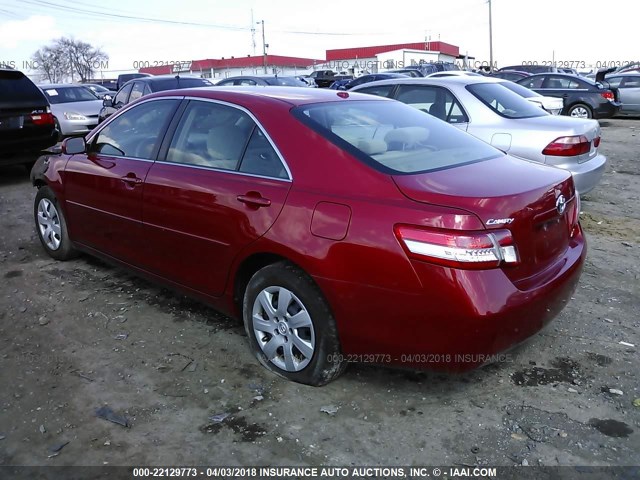 4T4BF3EKXAR046398 - 2010 TOYOTA CAMRY SE/LE/XLE RED photo 3