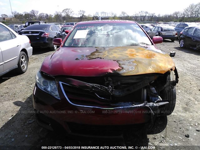 4T4BF3EKXAR046398 - 2010 TOYOTA CAMRY SE/LE/XLE RED photo 6