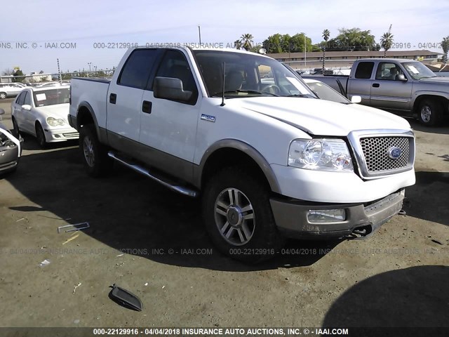 1FTPW14515KC62713 - 2005 FORD F150 SUPERCREW WHITE photo 1