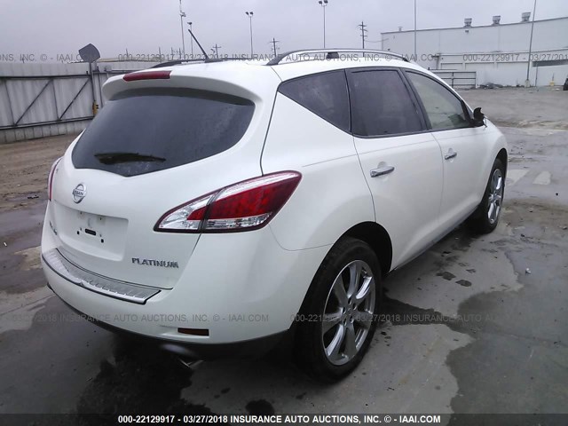 JN8AZ1MU2EW403466 - 2014 NISSAN Murano S/SL/SV/LE WHITE photo 4