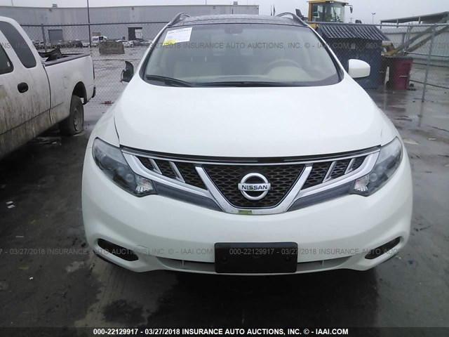 JN8AZ1MU2EW403466 - 2014 NISSAN Murano S/SL/SV/LE WHITE photo 6