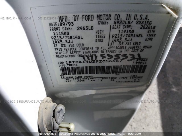 1FTCA14U3PZC56667 - 1993 FORD AEROSTAR BEIGE photo 9