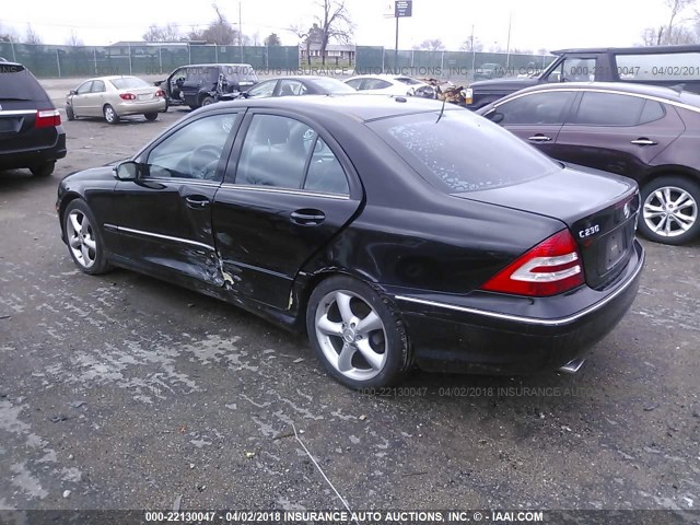 WDBRF52H56F768227 - 2006 MERCEDES-BENZ C GENERATION 2006 230 BLACK photo 3