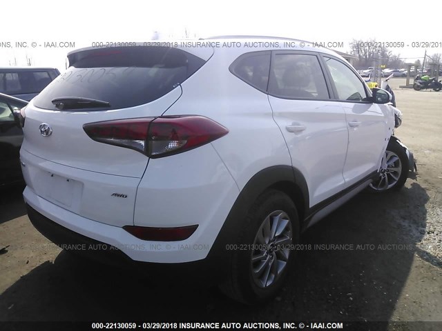 KM8J3CA47JU604004 - 2018 HYUNDAI TUCSON LIMITED/SPORT AND ECO/SE WHITE photo 4