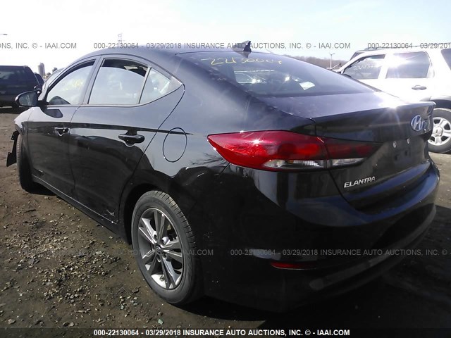 5NPD84LFXJH222230 - 2018 HYUNDAI ELANTRA SEL/VALUE/LIMITED BLACK photo 3