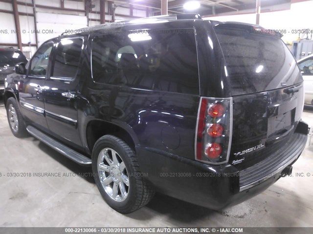 1GKFK66877J319280 - 2007 GMC YUKON XL DENALI BLACK photo 3