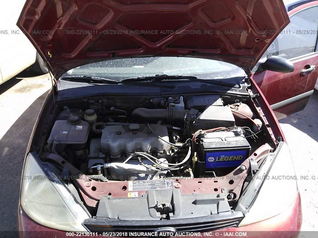 1FAFP33P91W257565 - 2001 FORD FOCUS LX RED photo 10