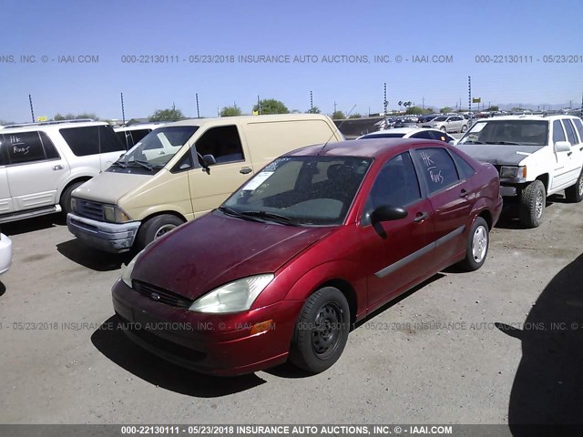 1FAFP33P91W257565 - 2001 FORD FOCUS LX RED photo 2