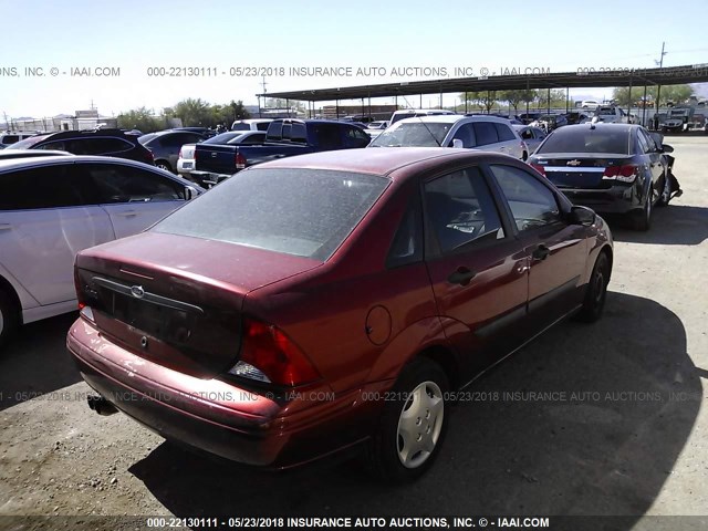 1FAFP33P91W257565 - 2001 FORD FOCUS LX RED photo 4