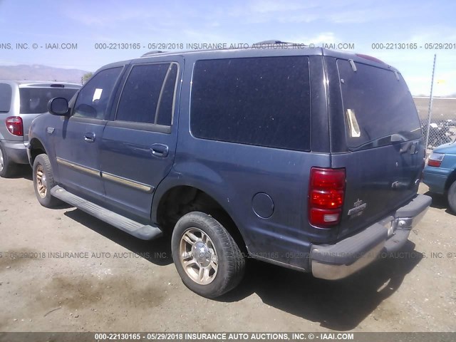1FMPU16L0YLC10565 - 2000 FORD EXPEDITION XLT BLUE photo 3