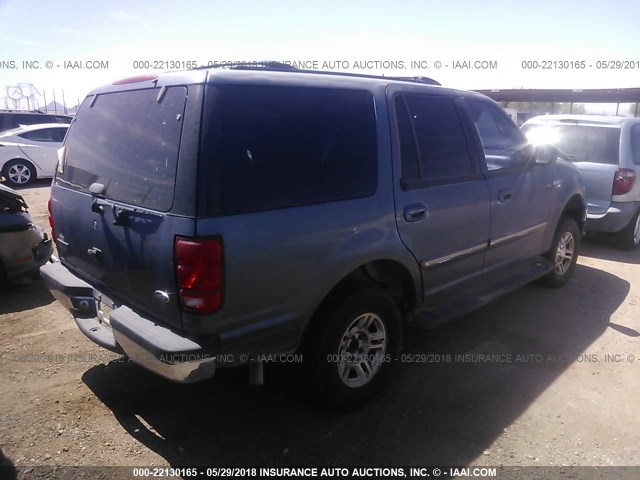 1FMPU16L0YLC10565 - 2000 FORD EXPEDITION XLT BLUE photo 4