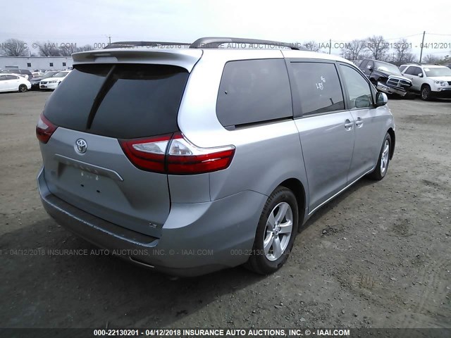 5TDKK3DC0FS547686 - 2015 TOYOTA SIENNA LE SILVER photo 4